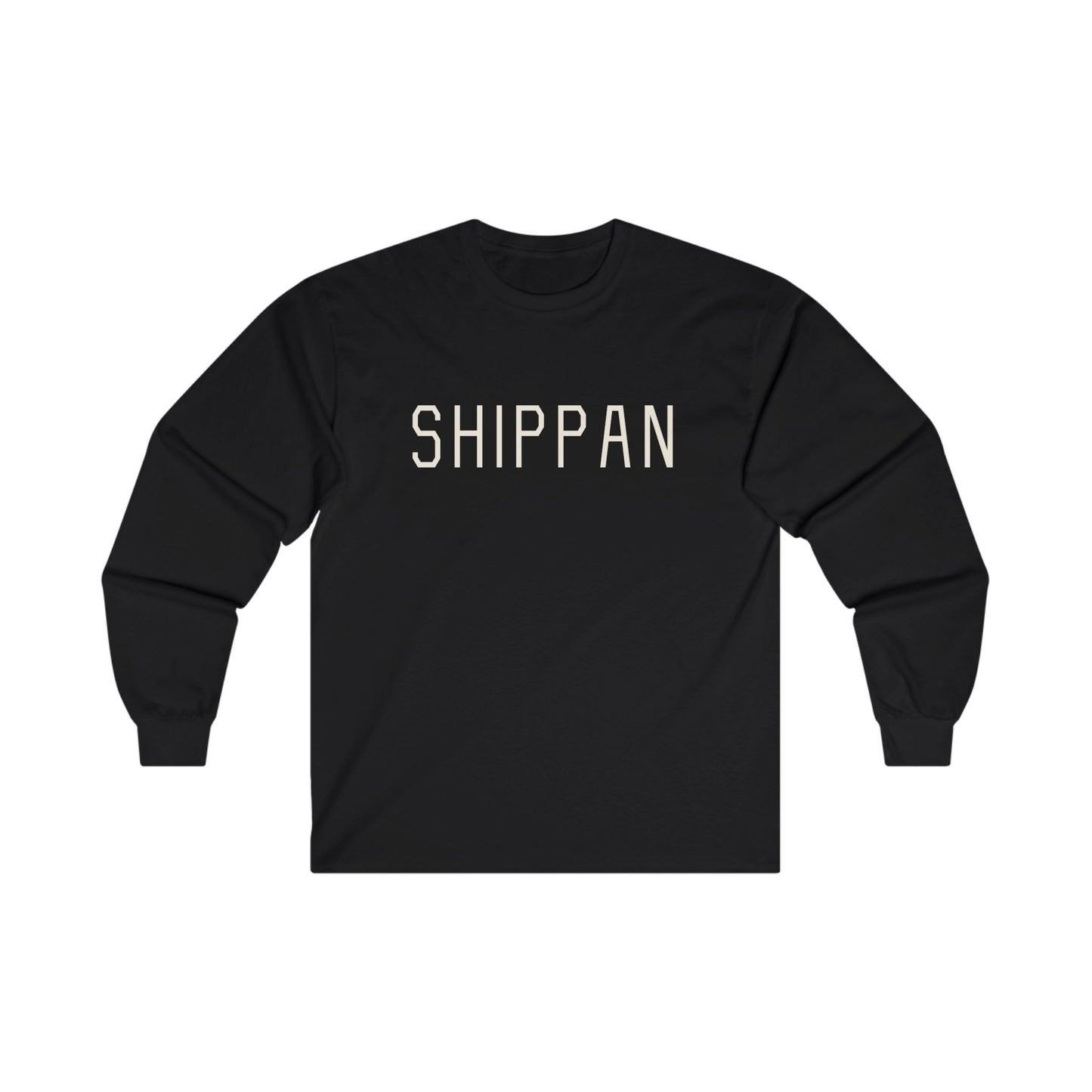 Shippan Unisex Cotton Long Sleeve Tee - Black