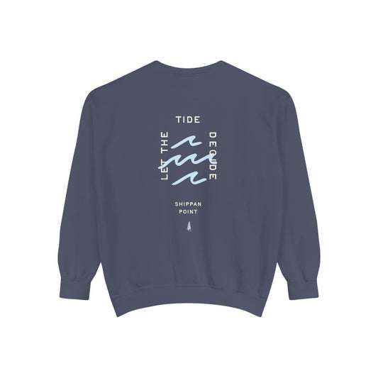 Let The Tide Decide Crewneck Sweatshirt - Denim Blue