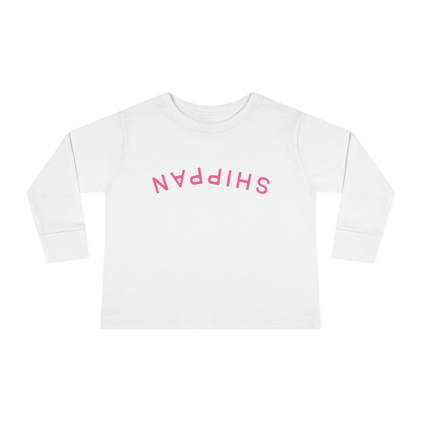 Backward Upside-Down Shippan Toddler Long Sleeve Tee - Pink