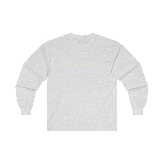 Backward Upside-Down Shippan Unisex Cotton Long Sleeve Tee - Ash Grey