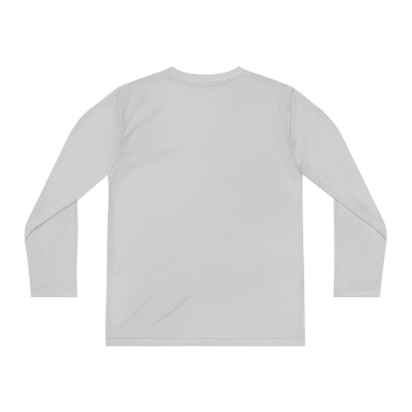 Backwards Upside-Down Shippan Youth Long Sleeve Moisture Wicking Tee - Silver