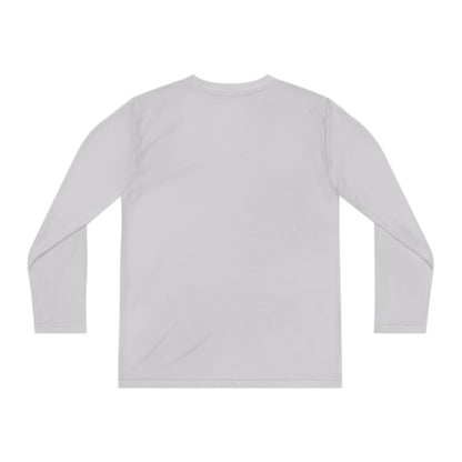 Backwards Upside-Down Shippan Youth Long Sleeve Moisture Wicking Tee - Silver