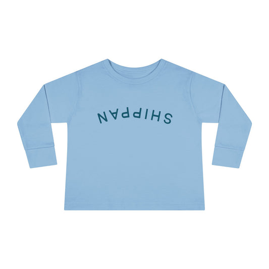 Backward Upside-Down Shippan Toddler Long Sleeve Tee - Blue