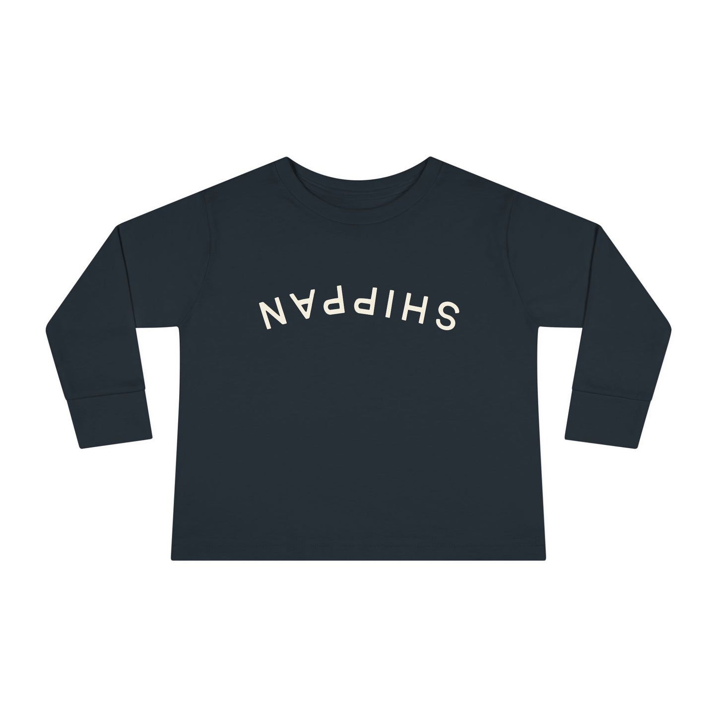 Backward Upside-Down Shippan Toddler Long Sleeve Tee - Black